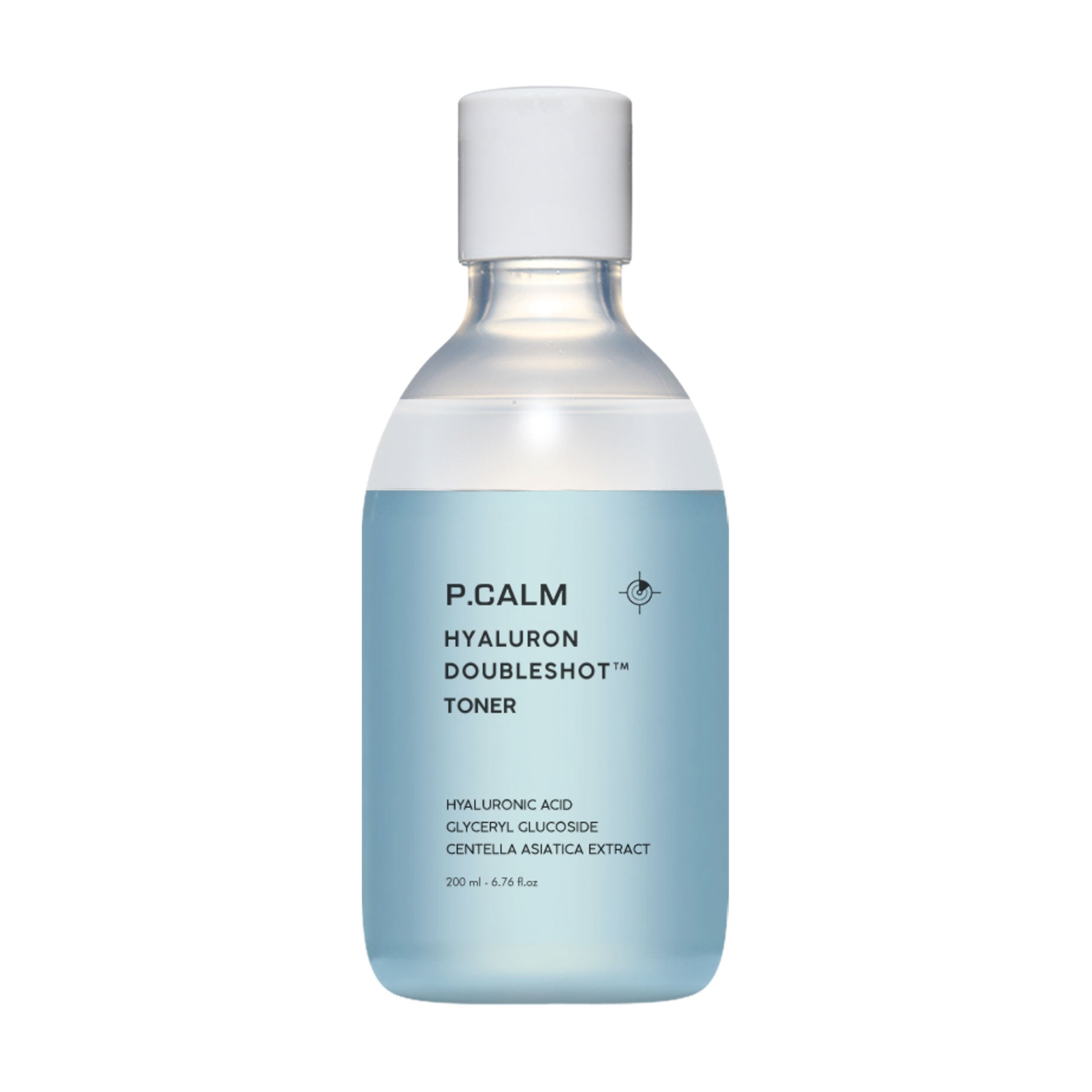 Двофазний тонер для глибокого зволоження обличчя P.Calm Hyaluron Doubleshot Toner з гіалуроновою кислотою, 200 мл